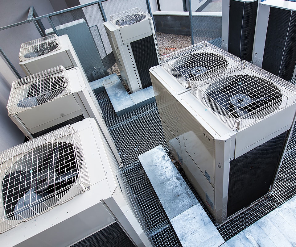Commercial HVAC services on roof of condos in Hamilton