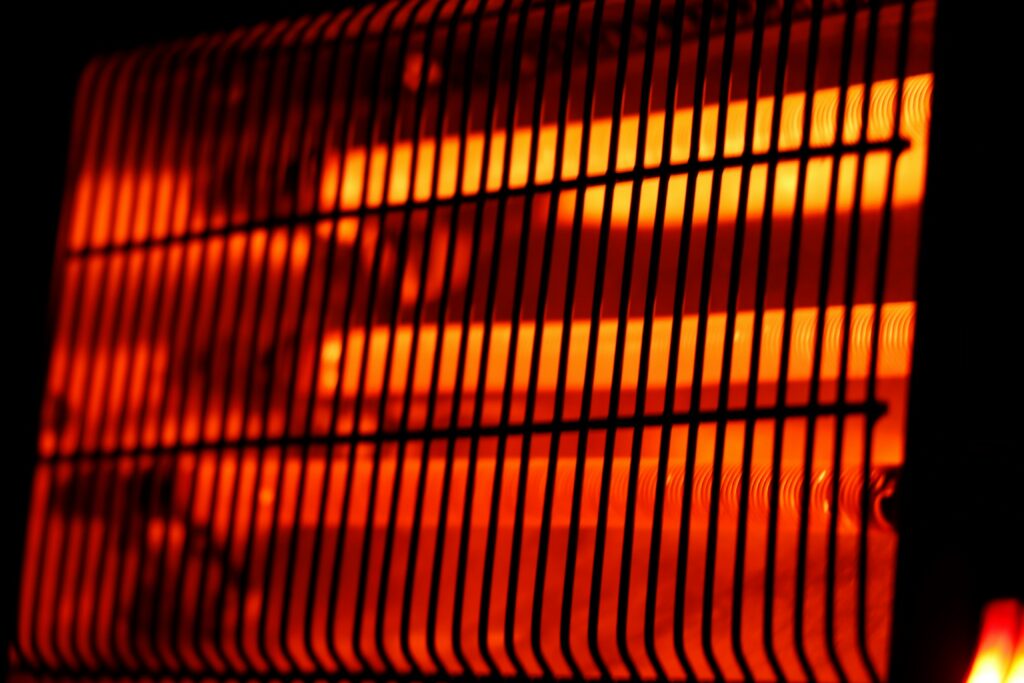 Orange electric garage heater