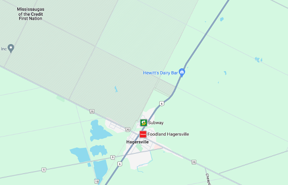 Map of Hagersville Ontario
